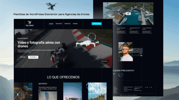 SkyHawk - Plantillas de WordPress/Elementor para Agencias de drones