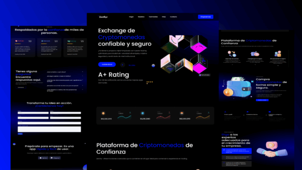 Zenthyr – Plantilla WordPress/Elementor para Exchange de Criptomonedas (Landing Page)