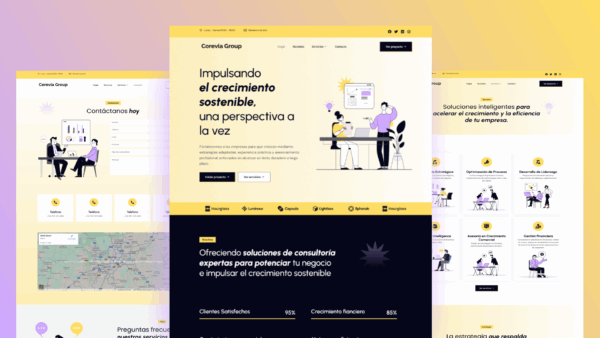 Corevia Group – Plantilla Wordpress/Elementor para Consultorías y Empresas de Consultoría